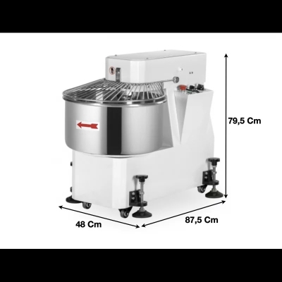 Pétrin à spirale avec tête fixe 1 vitesse 40 L